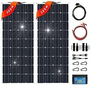 Chargeur De Batterie Solaire De 400 Watts, Panneau Solaire Monocristallin 2×200w 18v, Kit De Panneau Solaire Pliable à Haut Rendement pour La Maison, Le Camping, Le Bateau, La Caravane
