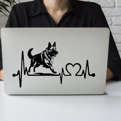 Pegatina Promotion Herzschlag Hearbeat Schäferhund Aufkleber Auto Wohnmobil Laptop Wandtattoo Sticker Farbe&Grüße wählbar
