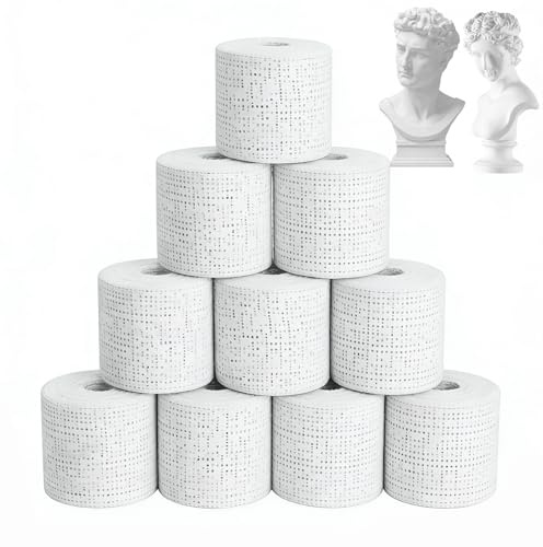 10 Rollos Vendas de Yeso para Manualidades, 5 x 270 cm Venda de Escayola, Secado Rápido, Vendaje para Moldes de Cuerpo, Cara y Panza, Ideal para Modelado y Arte Creativo