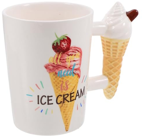 SUPVOX Mug en Céramique à Glace 380ml avec Grosse Capacité et Maintien Chaleur, Tasse Cartoon Créative et Adorable pour Bureau et Maison