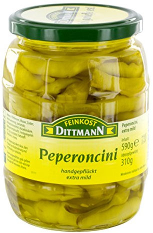 Feinkost Dittmann Peperoncini extra mild, 590g (Abtropfgewicht - 310g)