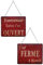 Antic line Plaque « Ouvert/ferm頻 Rouge