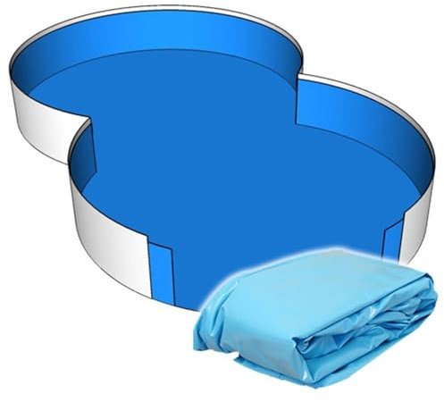 SAXONICA Poolfolie Achtform Pool I 470 x 300 x 120 cm I 0,8 mm I blau I 4,7 x 3 x 1,2 m