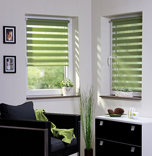 Seitenzugrollo DUO,Klemmfix Duorollo,transparent / blickdicht Rollos für Fenster - von 38x150 bis 110x150 (95x150)