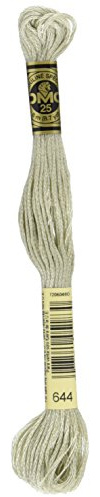DMC 117-644 Six Stranded Cotton Embroidery Floss, Medium Beige Gray, 8.7-Yard