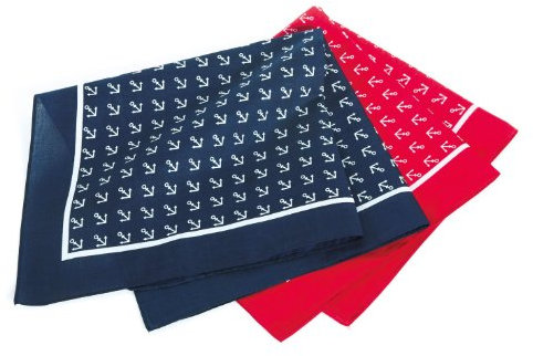 Modas Viereck-Halstuch mit Ankermotiv, Farbe:blau