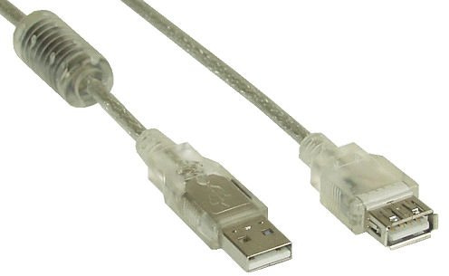 InLine 34605q 5 m USB A USB A männlich weiblich transparent Kabel USB – Kabel USB (5 m, USB A, USB A, 2.0, männlich/weiblich, transparent)