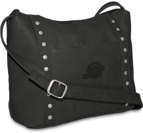 Pangea Brands NBA Damen Leder-Handtasche mit Reißverschluss Oben, Damen, Utah Jazz, Einheitsgröße