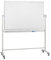 FRANKEN Mobiles Whiteboard, doppelseitig, lackiert, magnetisch, beschreibbar, trocken abwischbar, Whiteboard mit Ständer und Rollen, mit Metallgestell und schwenkbarem Rahmen, 180 x 120 cm, STC204