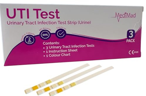 UTI Urine Test Strips Urinary Tract Infection Cystitis Tests Leukocytes, Nitrites, Protein & Blood - 3 Pack