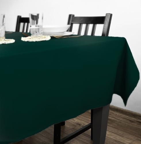 Rollmayer Tischdecke Tischtuch Tischwäsche Gastronomie Kollektion Vivid Uni einfarbig pflegeleicht waschbar 21 Farben zur Auswahl, Produkt für den täglichen Gebrauch (Flaschengrün 26, 120x160cm)