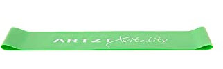 ARTZT vitality Theraband Rubber Band | Miniband Fitnessband für Training von Armen, Beinen, Po und Bauch | Sportband in 5 Stärken erhältlich Grün | Schwer, OneSize