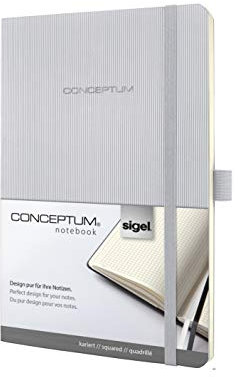 SIGEL CO322 Premium Notizbuch kariert, A5, Softcover, grau - Conceptum