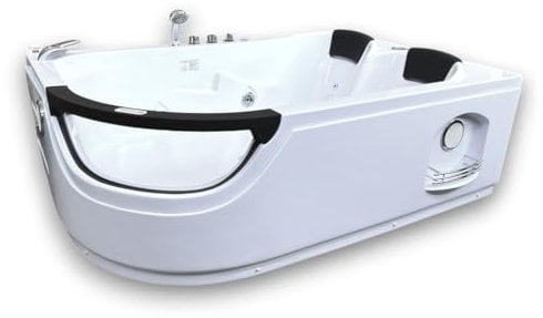 VASCA BAGNO IDROMASSAGGIO ANGOLARE MODELLO ELITE 120 X 180 CM CROMOTERAPIA 2 PERSONE SPA BATH TUB NUOVA