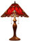 Bieye L30024US Tiffany-Stil Glasmalerei Barock Tischlampe mit 17 Zoll breiten Lampenschirm und Metallfuß, 26-Zoll groß, rot