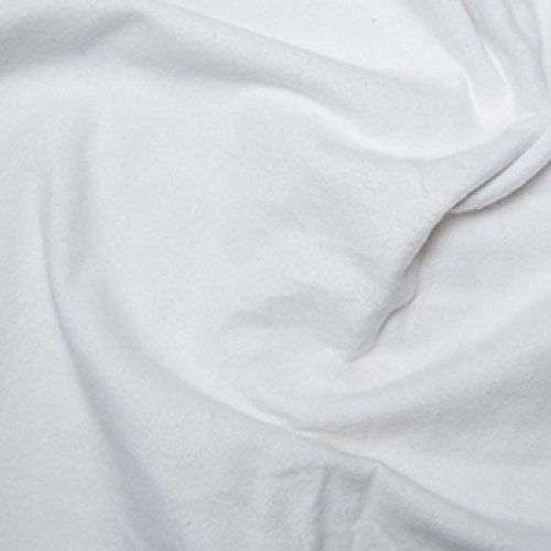 Weißer Stoff, gewebt, einfarbig, 100 % gebürsteter Baumwollflanell, 145 cm breit, Meterware