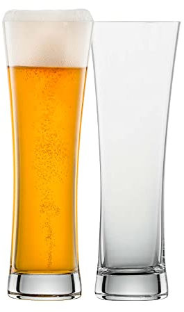 SCHOTT ZWIESEL Weizenbierglas Beer Basic 0,5 l (2er-Set), geradlinige Weizengläser für Weizenbier, spülmaschinenfeste Tritan-Kristallgläser, Made in Germany (Art.-Nr. 120013)