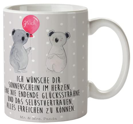 Mr. & Mrs. Panda Tasse Koala Luftballon - Geschenk, Kaffeetassen, Teebecher, Cappuccino Tassen, Kaffeebecher, Tasse Motive, Party, Koalabär