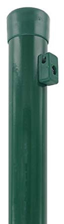 INDUTEC Zaunpfosten - Ø 34 x 1750 mm - für Maschendraht Drahtzaun - grün pulverbeschichtet - mit Drahthaltern