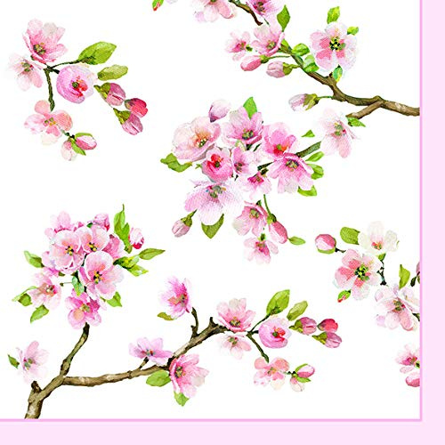 Servietten Frühling - 20 Stück - Motivservietten - Blüten - Frühling - Tischdeko - 33x33cm - Mehrfarbig (Blütenmuster) - Papier