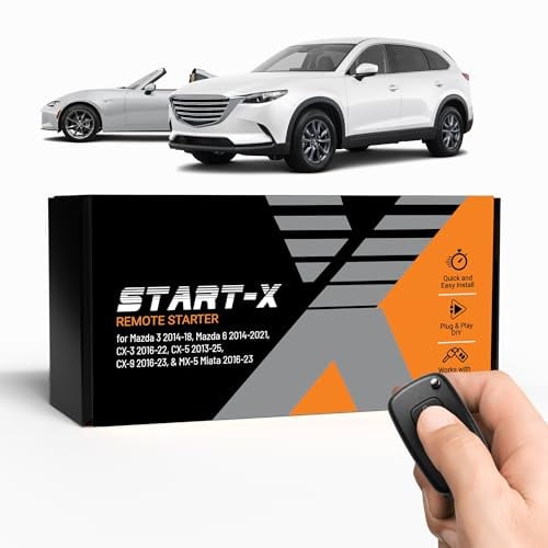 Start-X Remote Starter Kit for Mazda 3 (2014-18), 6 (2014-21), CX-3 (2016-22), CX-5 (2013-25), CX-9 (2016-23), and MX-5 Miata (2016-23) Vehicles | Plug & Play Install | Lock 3X to Remote Start