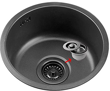 Bol Simple Évier Noir Rond 30/35/42 Cm Évier De Cuisine en Acier Inoxydable 304 Évier De Cuisine en Acier Inoxydable (Color : Black, Size : 30cm|11.8inches)