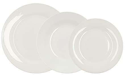 Bidasoa Lis Vajilla Porcelana 18 Piezas - 6 Personas Porcelana Apto Microondas Apto Frigorífico Apilable