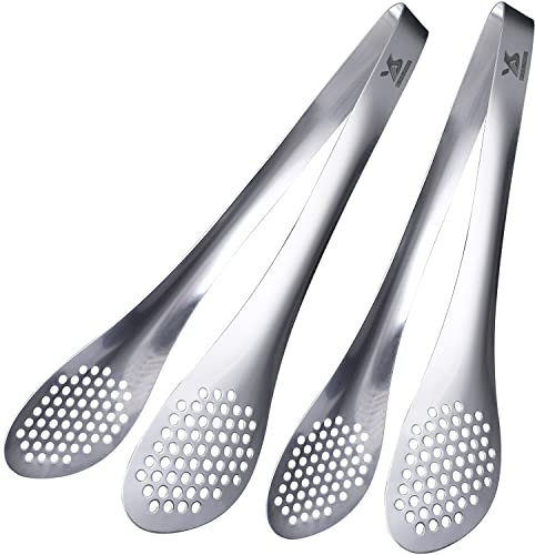 MSY BIGSUNNY 28 cm Küchenzange Set aus Edelstahl ServierzangeBuffet Zange (silberfarben, 2 Stück, 28 cm)