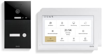 GVS - IP Video Türsprechanlage mit Türöffner, HD Kamera, 2X 10 Zoll Monitor & App - Smarte Video Türklingel mit Kamera & Gegensprechanlage für 1 Familienhaus (AVS5402A)