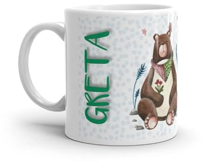 Paolo Chiari Tazza in Ceramica Caffè e Tè, Personalizzata con Nome, Idea Regalo Compleanno per Amici e Familiari, Certificata per Alimenti, Adatta al Microonde, Made in Italy (Greta)