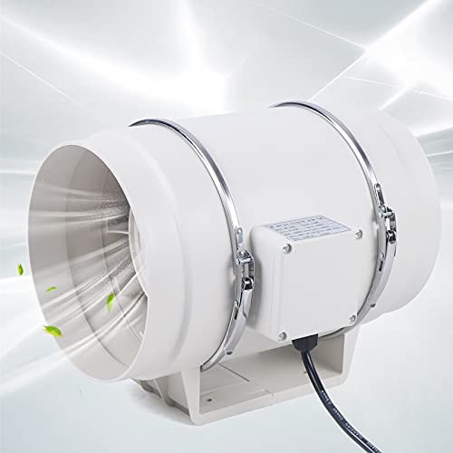 KOLHGNSE Rohrventilator Kanallüfter mit Kugellager Kanalventilator Kanalisierter 100mm/150mm/200mm Geeignet für Heim, Hotel, Lagerhäuser, Growzelt Abluftventilator Rohrventilator (HF-200P)