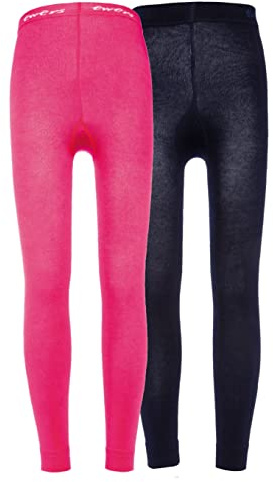 EWERS 2er-Pack Kinderleggings Unifarben, Doppelpack Leggings aus Baumwolle für Mädchen, Made IN Europe