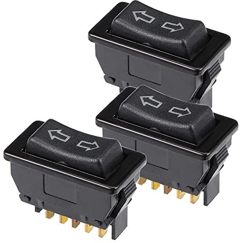 GUUZI 3Pcs 5 Pin 12V 20A/ 24V 10A Interruttore per Finestrino dell'auto Controllo Alzacristallo Elettrico Interruttore a Bilanciere Momentaneo Scorrevole per Camper