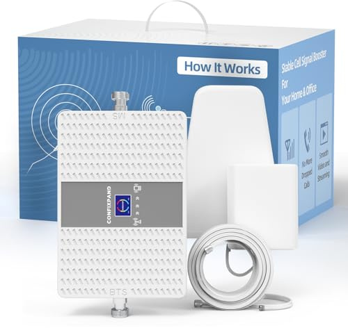 Mobilfunk Verstärker für Haus und Büro, 4G LTE 3G GSM Handy Empfangsverstärker Signalverstärker Mobilfunk Repeater für Alle Deutschen Netzbetreiber Vodafone O2 Telekom