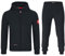 MOOSELINE Herren Jogginganzug Trainingsanzug Sportanzug mit Classic Red Patch (XL, Schwarz)
