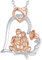 EUDORA Harmony Ball Herz Mutter Vater Tochter Sohn Kette für Damen S925 Sterling Silber, Mama Papa Familie Halskette Anhänger Schmuck Muttertag Geschenk für Mutter Mom Tochter Stiefmutter Ehefrau,18