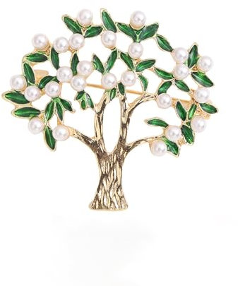 Broches d'Arbre Porte-Bonheur Pour Femmes, Hommes Et Filles, Dorées, Vintage, Feuille d'Olivier Vert, Nœud Papillon, Cravate, Accessoires De Robe, Épingle à Revers Pour Chapeau, Sac, Costume