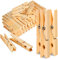 G4GADGET Wooden Clothes Pegs – 60 Pack Strong Laundry Pegs for Washing Line – Traditional Wooden Pegs for Indoor & Outdoor Use – Eco-Friendly Pegs for Clothes, Crafts, DIY & Food Sealing
