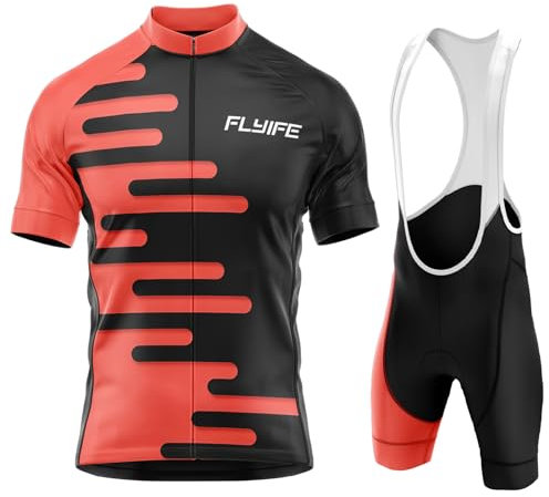 Herren Radtrikot Set Kurzarm mit 9D Sitzpolster Atmungsaktiv Elastische Schnell Trocknend Trikot Radfahren MTB,Ursprüngliche Gaze Radjacke und Radhose,MTB Radtrikot (TYP-1,M)
