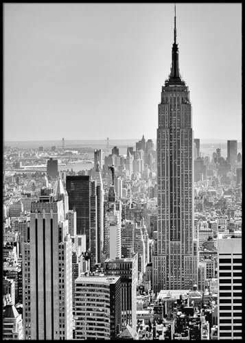 New York City Empire State Building Poster, 60x90 cm zum Einrahmen moderne Wanddekoration für Wohnzimmer, Schlafzimmer und Büro