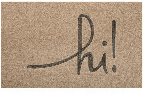 Lzuso Hi Welcome Fußmatte, strapazierfähige Fußmatte für Hauseingang, Küche und Garten, Eingangsbereich, Innen- und Außenbereich, rutschfeste Gummi-Unterseite, leicht zu reinigen