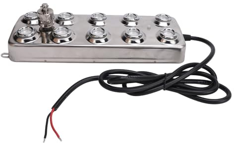 Humidificador Ultrasónico para Estanque, Generador de Niebla de 10 Cabezales, Placa Atomizadora, Acero Inoxidable, Plateado