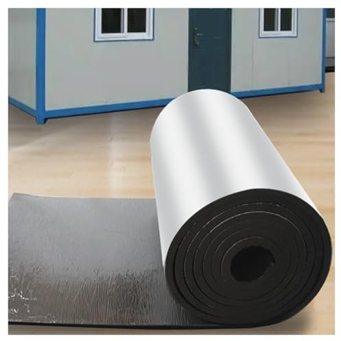Rouleau d'isolation autocollant en feuille d'aluminium pour toit de grenier, sol, mur, radiateur, isolation phonique, isolation phonique, isolation phonique en coton (5 mm d'épaisseur, 4 m²)