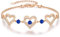 CDE Armband Damen 925 Sterling Silber Herz Rosegold Geschenk für Sie Geburtsstein Armbänder Frauen Schmuck Weihnachten Valentinstag Geburtstags Muttertags (Rosegold - September, Kupfer)