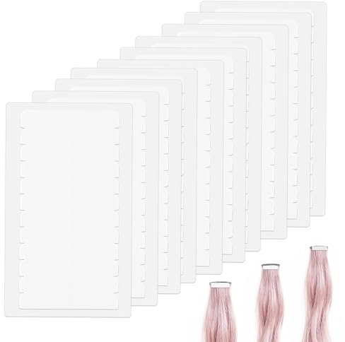 120 Stück Echthaar Extensions Tape, weißes Haarband Tape in Extensions Echthaar, Extensions Klebestreifen Ersatzklebeband aus Echthaar, doppelseitiges Klebeband für Haarverlängerungen aus Echthaar