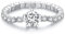 Bague Bijoux, Bagues blanches Zircone cubique Tennis Marquise Milgrain Eternity Bands Bagues en or pour femmes