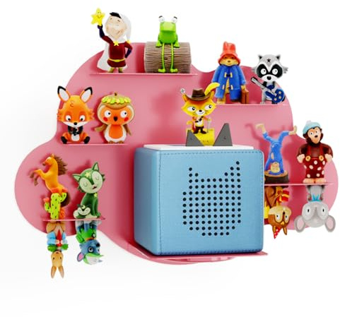 DUHARS Tonie Regal Wolke für Tonie & Toniebox Figuren, Vollständig Magnetisches Kinderzimmer Regal Display Ständer für Mehr als 30 Figuren, Kinder Wandregal Tonie Figur Aufbewahrung Zum Hinstellen