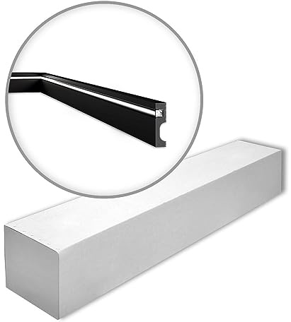 IL11 BLACK WALLSTYL Lichtleisten - 13 Stk. (26 m) - 80 x 20 x 2000 mm - NOËL & MARQUET - eine Marke von NMC - Extrudiertes Polystyrol mit hoher Dichte