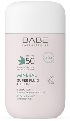 Laboratorios Babé - SUPER FLUID MINERAL COLOR SPF 50 - Fotoprotector Mineral con Color | Alta Protección SPF 50 | Protector Solar para Piel Sensible | Acabado Natural y Uniforme