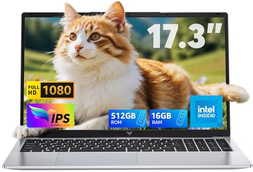 ACEMAGIC 17,3 Pollici PC Portatile,16GB DDR4 RAM 512GB SSD,Alder Lake N97,Fino a 3,6 GHz,1920 * 1080 IPS Full HD,WiFi,Apertura e chiusura 180°